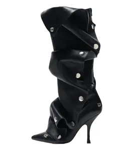 New Color Pointed Toe Buckle Stiletto Removable Boots Transformer Over The Knee Boots Thigh High Women Designer Boots