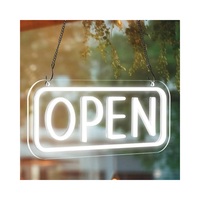 Panneau d'ouverture néon LED Décoration de vitrine lumineuse pour vitrine de magasin Panneau d'ouverture d'entreprise accrocheur