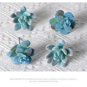 Plantas Suculentas Artificiales con Acabado Azul, Mini Bonsái, Juego de Cactus Artificiales de Plástico, Decoración para Interiores, Escritorio y Hogar - Product Image 2