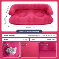 Coussin gonflable en PVC floqué épaissi avec accoudoirs, canapé gonflable pour camping extérieur, canapé paresseux