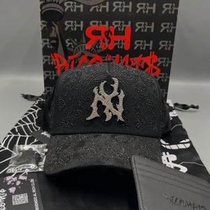 Gorras de Béisbol Vintage de Lujo Negras al por Mayor <span class=keywords><strong>para</strong></span> Mujer Joven con Pedrería, Gorras El Mago con Visera Curva - Product Image 5