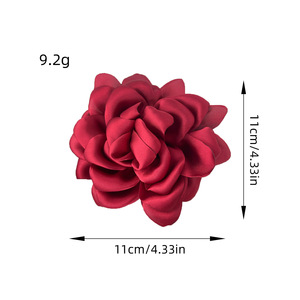 Newest Fashion Chiffon Fabric <b>Rose</b> Flower Duckbill Hairpin Hair Clip Holiday Style Hair Accessories for Women 11cm N-3510 - Product Image 4