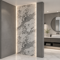 Panneaux en PVC marbré imperméables modernes à haute brillance pour la décoration murale intérieure ; utilisation commerciale et domestique imprimée en 3D