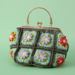 Bolso <span class=keywords><strong>de</strong></span> Mano Floral <span class=keywords><strong>de</strong></span> <span class=keywords><strong>Ganchillo</strong></span> Hecho a Mano para Mujer, Bolso <span class=keywords><strong>de</strong></span> Noche <span class=keywords><strong>de</strong></span> Hilo Suave, Mini Bolso Tejido con <span class=keywords><strong>Flores</strong></span> Coloridas - Product Image 5