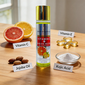 Aceite Facial y Corporal con Vitamina C y Ácido Kójico, Natural y Orgánico, Blanqueador, Hidratante, Antienvejecimiento, <span class=keywords><strong>para</strong></span> Piel Seca, 200 ml, Venta al por Mayor - Product Image 4