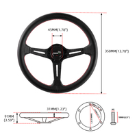 Volant de course en carbone Red Stitch JDM Euro Tuning, vente en gros, logo personnalisé, volant de course en carbone pour piste et drift