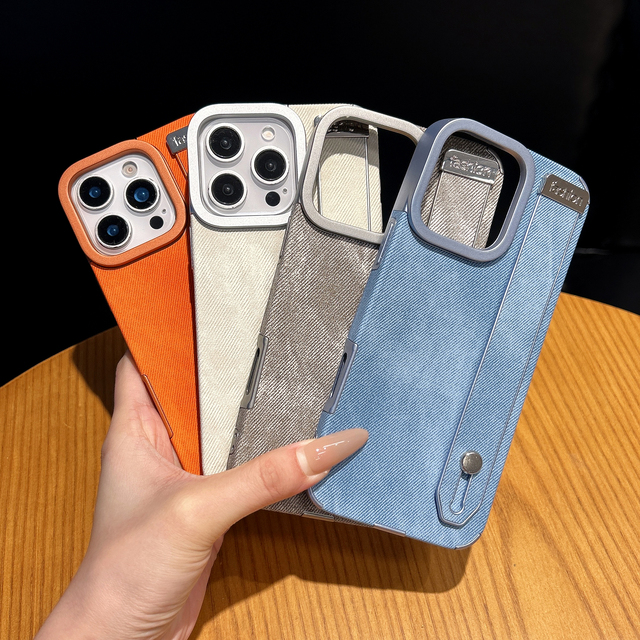 Cowboy Pattern Aluminum Wristband Phone Case with Phone Grip for 17-11 Pro Max- 360 Protection Cover