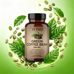 Complément de grains de café vert 800 mg, favorise des niveaux d'énergie sains, soutient la gestion du poids et le métabolisme, non-OGM, 60 capsules - Product Image 3