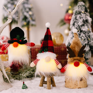 Nouvelle décoration de Noël en forme de poupée nain, version Q, Rudolph, poupée <span class=keywords><strong>sans</strong></span> <span class=keywords><strong>visage</strong></span> lumineuse, décoration de fête de Noël en famille - Product Image 3