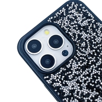 Coque de téléphone portable personnalisée de luxe avec logo pour 16 Pro Max & 14 Plus, TPU+PC antichoc, décoration scintillante, 6 couleurs, OEM