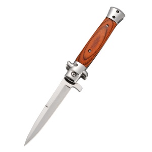 Cuchillo Plegable de Acero Inoxidable 5Cr13 de Grado Industrial Personalizable, Mango de Madera, para Campamento, Supervivencia, Caza, OEM/ODM - Product Image 5