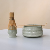 JY Nouvel Ensemble de Thé Matcha en Céramique Élégant Coffret Cadeau avec Support pour Livres et Bol Design de Style Japonais pour la Cérémonie du Thé