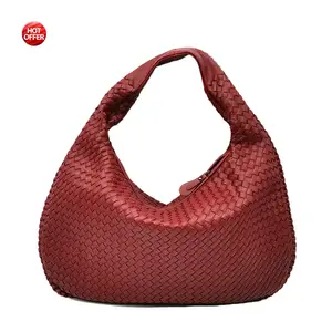 Ready designer braided leather handwoven crochet woven shoulder women bags 2024 fashion brand women handbags new design 3136