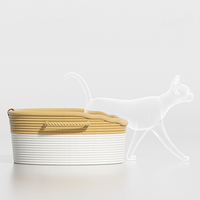 Lit pour chat en bambou SUREWALHOME avec coussin surélevé, canapé pour chat durable avec tapis lavable pour animaux de compagnie, panier-lit en bambou pour animaux de compagnie