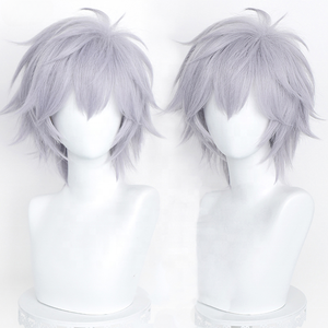 คาวอรุ นางิสะคอสเพลย์วิกผมอะนิเมะ EVA สั้นสีม่วงสีเทาเงินผมสังเคราะห์ทนความร้อนวิกผมฮาโลวีน - Product Image 1