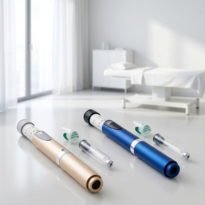 Ergonomic Reusable V2 Daily Self Dosing Portable Size Anodized Aluminum Peptide <b>Pen</b> <b>Refillable</b> for 3ml Glass Cartridge Vial - Product Image 1