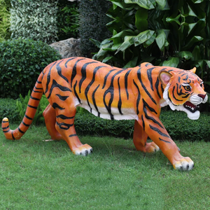 Estatua de Tigre Realista de Resina <span class=keywords><strong>para</strong></span> <span class=keywords><strong>Jardín</strong></span> Exterior, Decoración de Animales Salvajes, Escultura de Tigre de Fibra de Vidrio Personalizable a Tamaño Real - Product Image 1