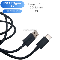 Grosir kabel pengisi daya Motorola kabel USB Tipe C kepang nilon kabel Data pengisi daya Cepat Ponsel tipe-c