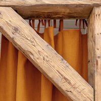 Vente en gros de rideaux en lin pur personnalisables Rideau de sol en tissu pour le salon Rideaux en baie vitrée pour la maison