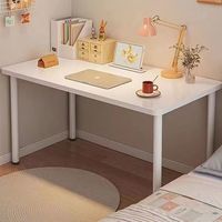 Bureau d'ordinateur simple, petit, carré, pour maquillage, repas, travail, appartement locatif, loft, une personne, blanc, fabriqué en Chine