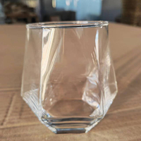 Verre hexagonal coloré avec bord doré, irisé, de qualité alimentaire, réutilisable, vaisselle moderne pour la maison, pour vin, bière, eau