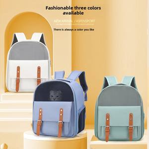 Mochila OEM directa de fábrica para gatos, bolsa de tela Oxford transpirable portátil a la moda para mascotas, botón plegable resistente a los arañazos, venta al por mayor - Product Image 2