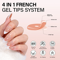 Faux ongles en amande à bout français en vrac, 180 pièces, 15 tailles, couvrance totale, à presser, couleur nude naturelle, fournisseur OEM de marque privée