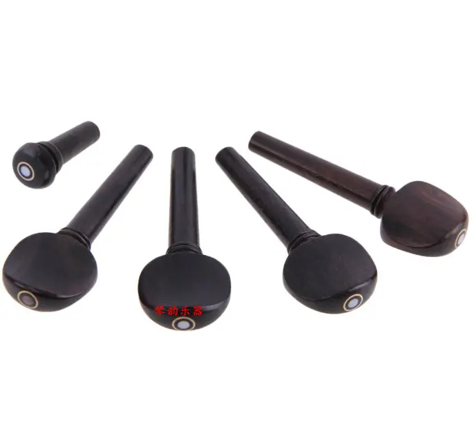 4pcs Violin Tuning Pegs Ebony Wooden Replacement Fish Eyes Fiddle Fittings Set Violin Parts Accessories