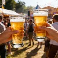 Verre à bière Pilsner empilable transparent personnalisé, réutilisable, durable, en boîte, vente en gros
