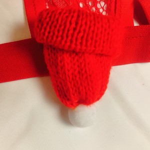 Caleçon string Izido pour homme, motif chapeau de Noël, rouge, taille basse, dentelle, sexy G537 - Product Image 4