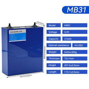 Kostenloser Versand ab Lager in <span class=keywords><strong>PL</strong></span>/EU – MB31 314Ah LiFePO4 Lithium-Batteriezelle 3,2V für Heimspeichersysteme - Product Image 2