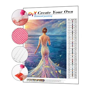 Modern Diamond Painting 5d Lady Mermaid Custom Portrait Diamond Painting ab Drills DIY Crafts