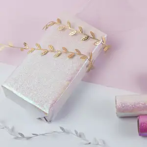 Op Maat Gemaakte Effen Parel Kleur Glitter Getextureerde Dikke Geschenkverpakking Papier Rollen Voor Doos