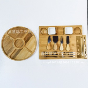 Juego de Tabla de Quesos de Bambú con Cuchillos y Tenedores para Servir y Cortar Queso y Fruta 251216 C - Product Image 4