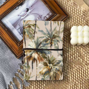 A6 Cuaderno Vintage hecho a mano con cierre de corbata Papel extraíble Regalo de <span class=keywords><strong>cumpleaños</strong></span> perfecto para el amigo del primo con palmeras en W - Product Image 3