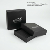 Boîte en carton d'emballage polyvalente noire de luxe avec logo personnalisé, deux pièces avec laminage brillant pour cartes de visite