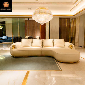 Sofá de Lujo Moderno para Sala de Estar, Diseño de Alta Gama, Base de Latón, Forma de L, Tapizado en Cuero - Product Image 3