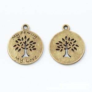 Colgante de Disco Redondo con Árbol Genealógico, de Aleación Plateada Antigua, para Regalos Artesanales del Día de la Madre - Product Image 5