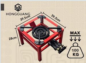 정원에서 요리를 위한 주철 야외 가스레인지, 레드, 3구, 대형, 내구성 강함 - Product Image 4