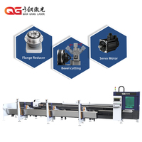 Machine de découpe laser à fibre CNC automatique à 5 axes à grande vitesse, à 3 mandrins, pour tubes, avec fonction de découpe biseautée et de découpe à queue courte, pour tubes métalliques, IA