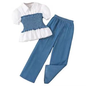 Boutique de mode tendance pour l'été, accessoires et vêtements pour filles de 8, 9, <span class=keywords><strong>10</strong></span> et 12 <span class=keywords><strong>ans</strong></span>, ensemble chemisier et <span class=keywords><strong>pantalon</strong></span> pour adolescentes - Product Image 1