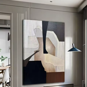 Peinture à l'huile géométrique abstraite moderne Art Factory sur toile, art mural <span class=keywords><strong>contemporain</strong></span>, décoration murale pour hôtel et maison, peinte à la main - Product Image 1