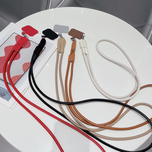 New Universal Adjustable Length PU Leather Messenger Neck Strap Lanyard Sturdy Patch Hands Free Stylish Custom Crossbody Phone