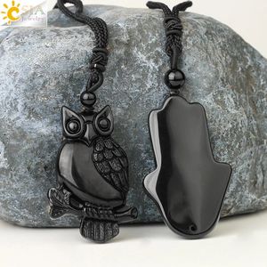 CSJA-<span class=keywords><strong>collier</strong></span> en <span class=keywords><strong>obsidienne</strong></span> noir tendance, quartz naturel <span class=keywords><strong>bouddha</strong></span>, hibou, tête de loup, dragon, bijoux pour hommes, amulette porte-bonheur, G644 - Product Image 2