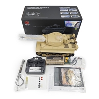 3818-1 1/16 Modelo de Tanque Alemán Tiger I COOLBANK 360 °   Tanque RC de Batalla con Torreta Giratoria Modificada, 2.4Ghz IR+BB, Juguetes RC para Adultos, Regalos para Aficionados
