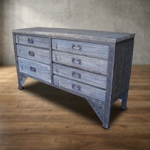 Vintage Teak Wood <b>Rustic</b> Industrial Style Durable Chest Drawers <b>Sideboard</b> Cabinet Home Furniture Storage - Product Image 3