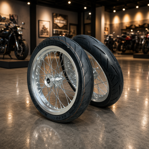 Kit Completo Ruote CNC Supermoto da 17 Pollici Surron Ultra Bee in Alluminio Argento con Pneumatici CST Anteriore e Posteriore per Moto Elettrica da Cross - Product Image 6