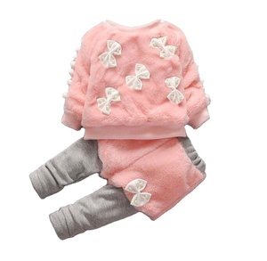Nouvel ensemble tricoté en coton pour bébé fille : manteau et tutu, tenue chaude d'hiver avec nœud - Product Image 1