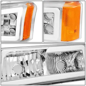 YZX-faro delantero LED DRL para coche, lámpara de parachoques cromado/claro/humo, para chevrolet Silverado, 2003, 2004, 2005, 2006, 2007