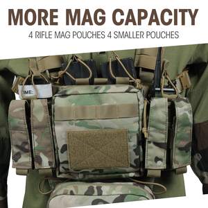 เสื้อเกราะยุทธวิธีแบบแยกส่วนด้านหน้าพร้อมแผงหลังแบบ <span class=keywords><strong>Molle</strong></span> ลายพรางที่ดีที่สุด สำหรับคนที่ชอบการล่าสัตว์บนภูเขา พร้อมซองปืน - Product Image 2